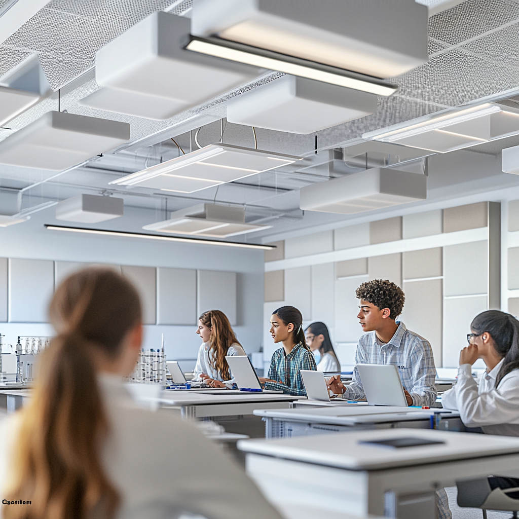 sancilio molfetta evotech - acustica fonoassorbenza riverbero rumore eco aula laboratorio auditorium scolastico